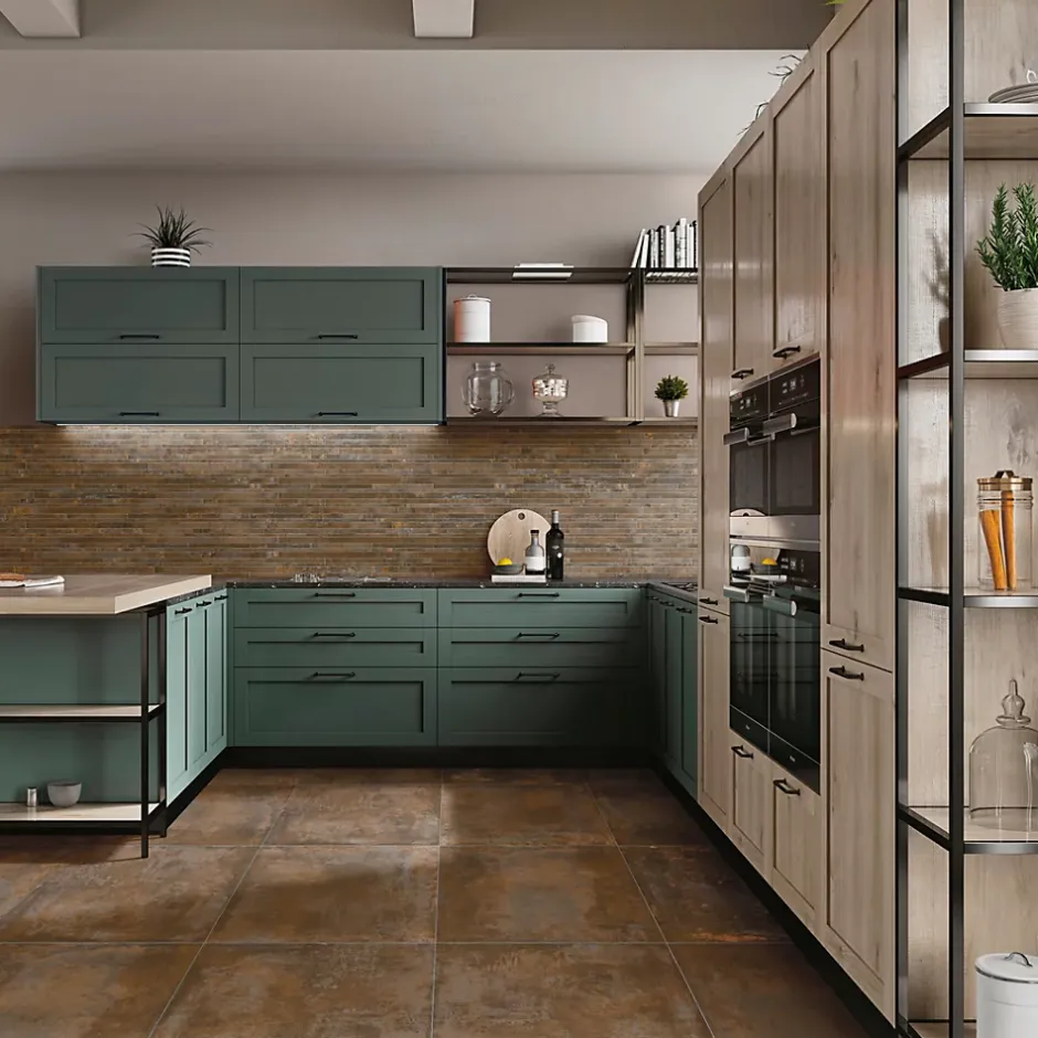 Carrelage sol et mur intérieur en grès cérame émaillé effet béton marron cuivré satin L.60 x l.60 cm x ép.8 mm, Malt- Outlet