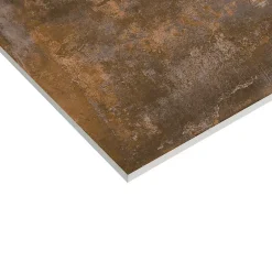Carrelage sol et mur intérieur en grès cérame émaillé effet béton marron cuivré satin L.60 x l.60 cm x ép.8 mm, Malt- Outlet
