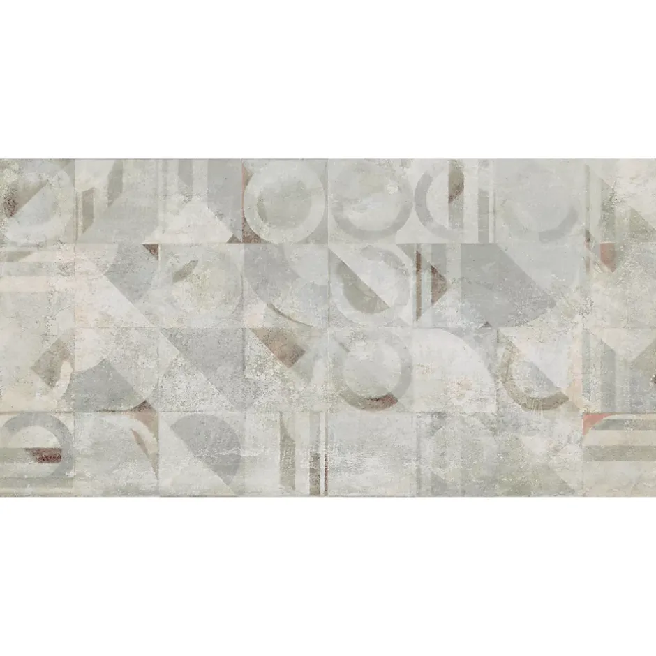 Carrelage sol et mur intérieur en grès cérame émaillé effet béton décoré multicouleurs satin L.61 x l.31 cm x ép.8 mm, Malt- Online