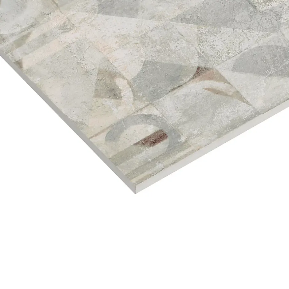 Carrelage sol et mur intérieur en grès cérame émaillé effet béton décoré multicouleurs satin L.61 x l.31 cm x ép.8 mm, Malt- Online