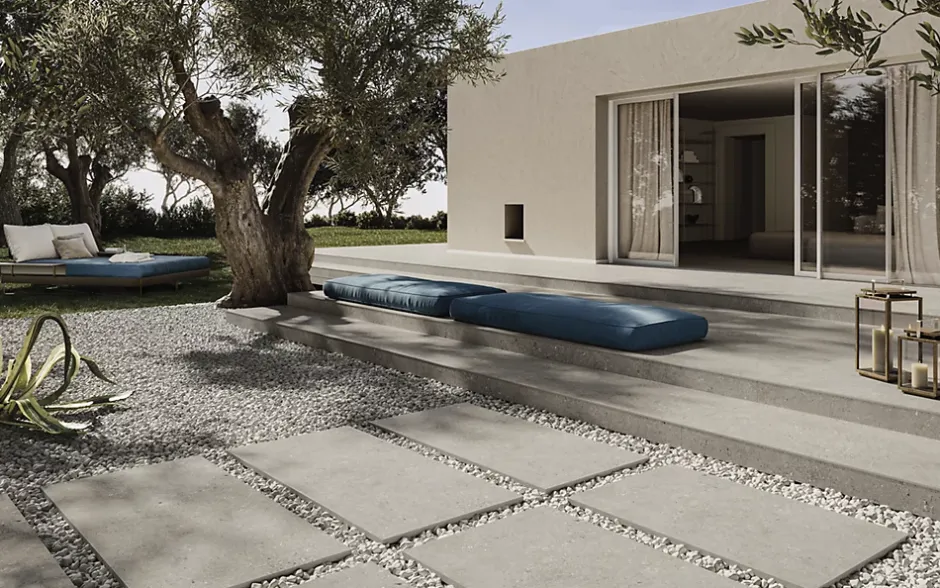 RAK Ceramics Carrelage sol et mur intérieur / extérieur effet béton Créative Concrète P Stone Grey l.60 X L.120 cm rectifié 1er choix R11