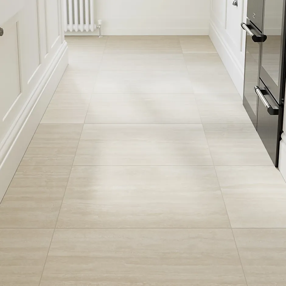 GoodHome Carrelage sol et mur intérieur beige effet pierre L.59,5 x l.59,5 cm x ép.9,5 mm, Kyat