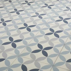 Colours Carrelage sol et mur intérieur Hydrolic effet carreau de ciment décor cercle bleu L. 20 x l. 20 x Ep. 1 cm