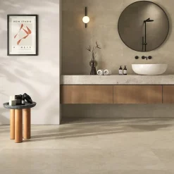 Carrelage sol et mur intérieur beige effet pierre L.60,4 x l.60,4 cm x ép.7,4 mm, Mitha