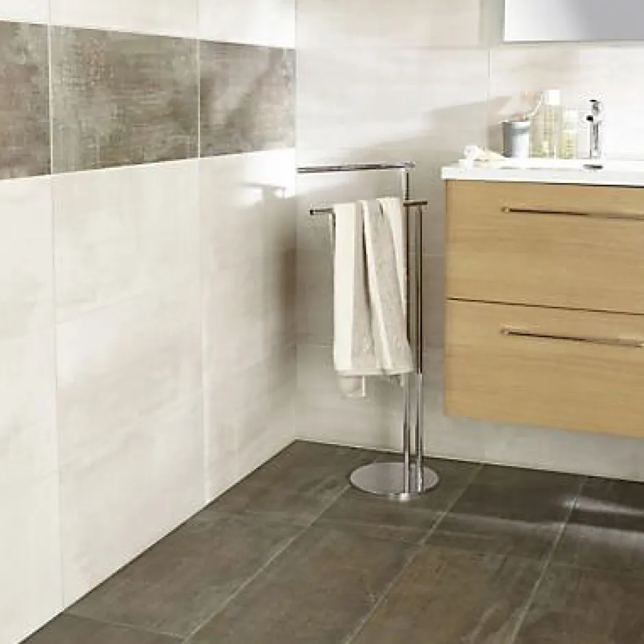 Carrelage sol et mur intérieur grès cérame brun effet pierre L.60 x l.30 cm x ép.9,5 mm, Dourtio- Clearance