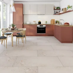 Carrelage sol et mur intérieur effet pierre beige L.120 x l.60 cm x ép.9,5 mm, Illusion- Clearance