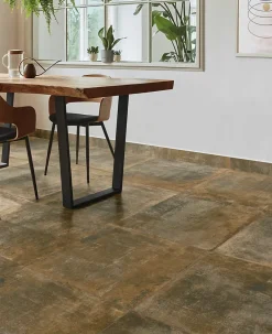 Carrelage sol et mur intérieur effet béton oxydé L.61 x l.61 cm x ép.9 mm, Real Ruggine