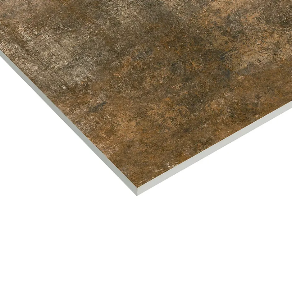Carrelage sol et mur intérieur effet béton oxydé L.61 x l.61 cm x ép.9 mm, Real Ruggine