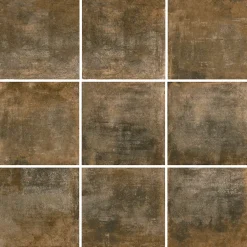 Carrelage sol et mur intérieur effet béton oxydé L.61 x l.61 cm x ép.9 mm, Real Ruggine