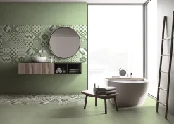 Carrelage sol et mur intérieur uni vert menthe L.20 x l.20 cm x 7,4 mm, Glamour Mint- Outlet