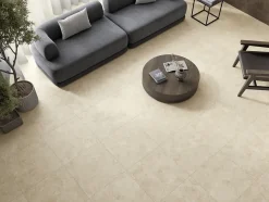 Carrelage sol et mur intérieur / extérieur effet travertin antidérapant R11 Coral Stone l.60 X L.60 cm rectifié 1er choix-Cristacer New