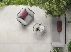 Carrelage sol et mur intérieur / extérieur effet béton ciré antidérapant R11 Umbria Ivory .60 X L.60 cm rectifié 1er choix-Cristacer New