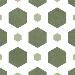 Carrelage sol et mur intérieur effet carreaux de ciment tons vert menthe L.20 x l.20 cm x ép.7,4 mm, Glamour Mint Mix