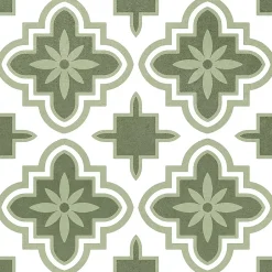 Carrelage sol et mur intérieur effet carreaux de ciment tons vert menthe L.20 x l.20 cm x ép.7,4 mm, Glamour Mint Mix