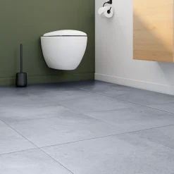Carrelage sol et mur intérieur effet béton gris L.45 x l.45 cm x ép.8 mm, Newport- Hot