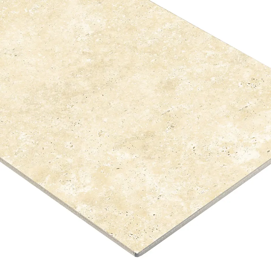 Carrelage sol et mur intérieur en grès cérame effet pierre beige mat L.60 x l.30 cm x ép.7,4 mm, Traverno