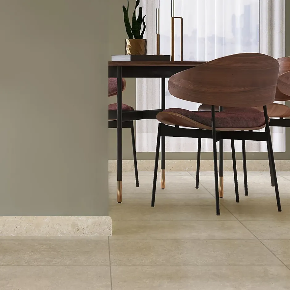 Carrelage sol et mur intérieur en grès cérame effet pierre beige mat L.60 x l.30 cm x ép.7,4 mm, Traverno