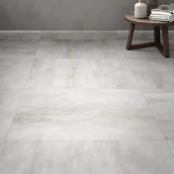 Carrelage sol et mur intérieur en grès cérame émaillé effet béton gris mat L.60 x l.60 cm ép.7,4 mm, Upper-Gresmalt New