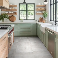 Carrelage sol et mur intérieur en grès cérame émaillé effet béton gris mat L.60 x l.60 cm ép.7,4 mm, Upper-Gresmalt New