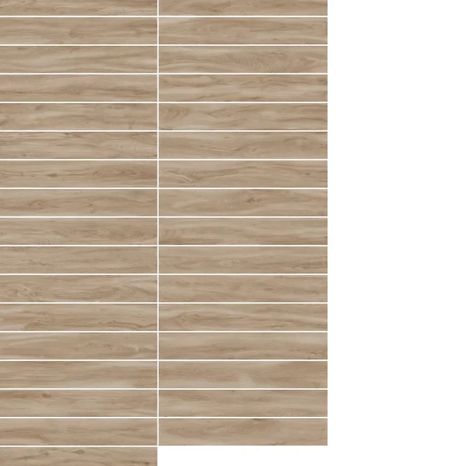 Ecoceramic Carrelage sol et mur intérieur effet bois clair L.120 x l.20 cm x ép.9 mm, Urbanwood haya