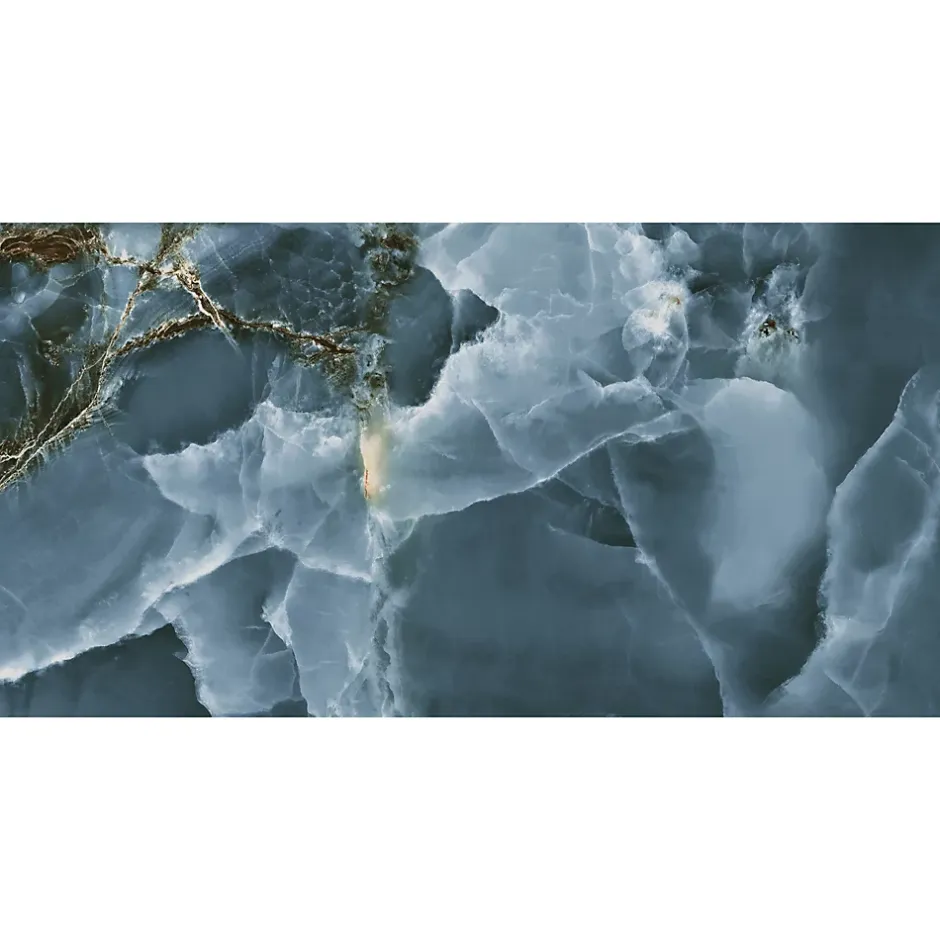 Carrelage sol et mur intérieur effet marbre bleu poli L.120 x l.60 cm x ép.10,5 mm, Iceland- Hot