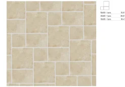 Carrelage sol et mur intérieur effet pierre ivoire mat L.30 x l.30 cm x ép.9 mm, Sunstone