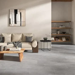 Carrelage sol et mur intérieur gris clair effet pierre L.60,4 x l.30 cm x ép.7,4 mm, Mitha