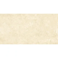 Carrelage sol et mur intérieur en grès cérame émaillé beige effet travertin mat L.119,8 x l.60 cm x ép.7,4 mm, Traverno- Discount