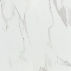 Ecoceramic Carrelage sol et mur intérieur effet marbre blanc brillant L.120 x l.61 cm x ép.9 mm, Aria