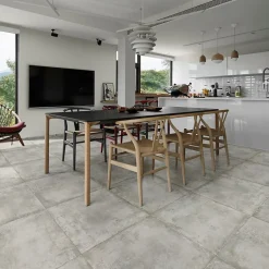 Carrelage sol et mur intérieur en grès cérame émaillé effet béton gris L.60 x l.60 cm x ép.8 mm Malt- Best