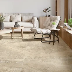 Carrelage sol et mur intérieur effet pierre beige L.120 x l.60 cm x ép.9 mm, Siena