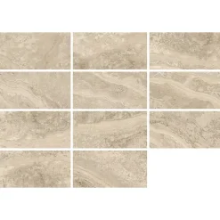 Carrelage sol et mur intérieur effet pierre beige L.120 x l.60 cm x ép.9 mm, Siena