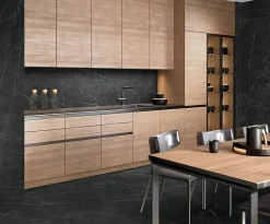 Carrelage sol et mur intérieur effet marbre noir L.120 x l.60 cm x ép.9,3 mm, Pulido