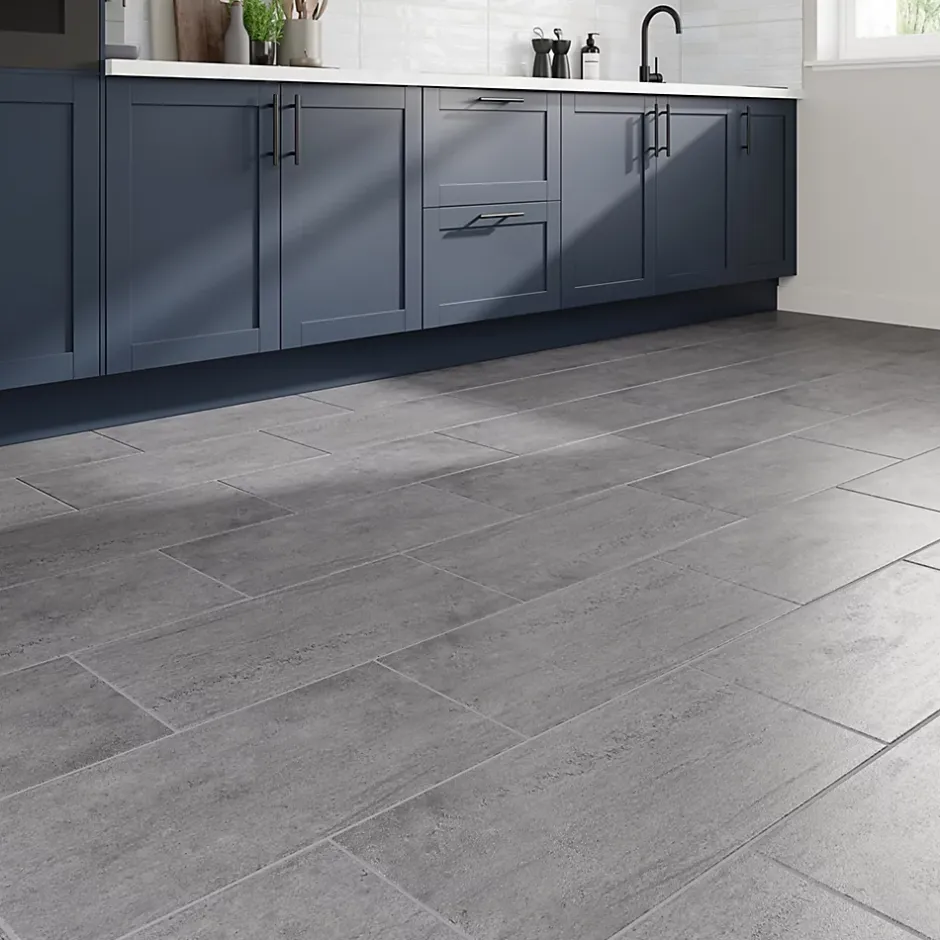 Carrelage sol et mur intérieur gris effet pierre L.60 x l.30 cm x ép.9,5 mm, Oikos-GoodHome Hot