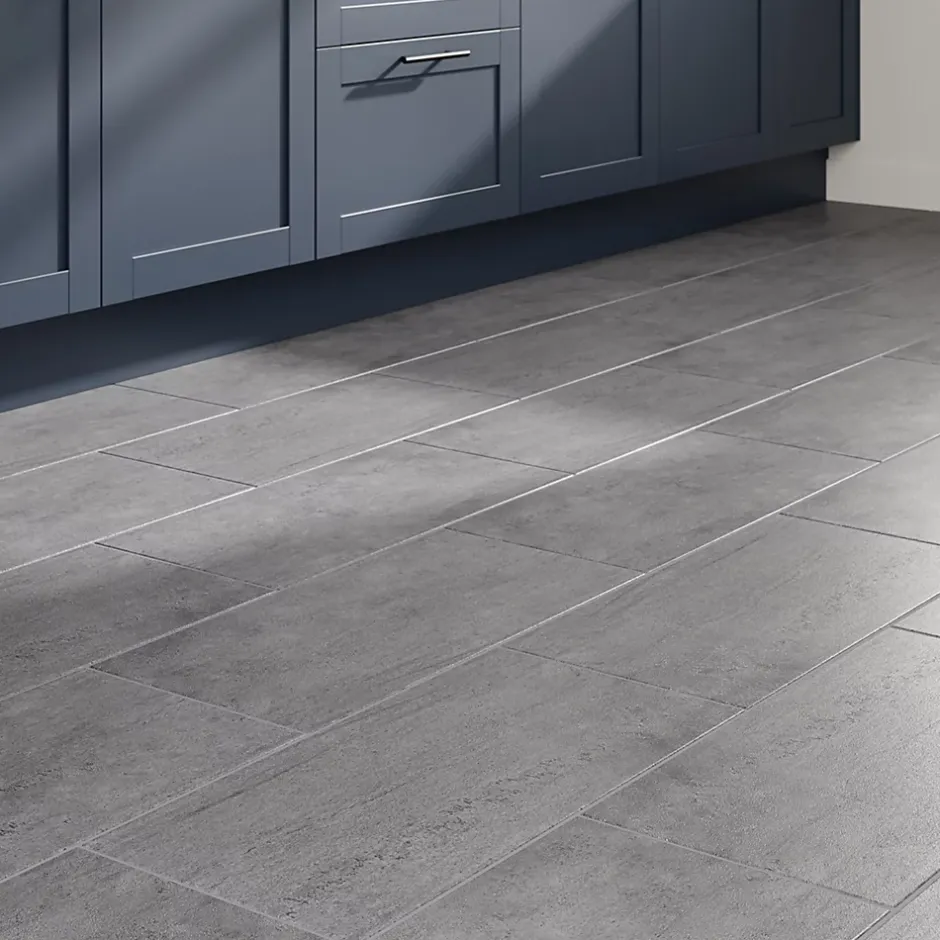 Carrelage sol et mur intérieur gris effet pierre L.60 x l.30 cm x ép.9,5 mm, Oikos-GoodHome Hot