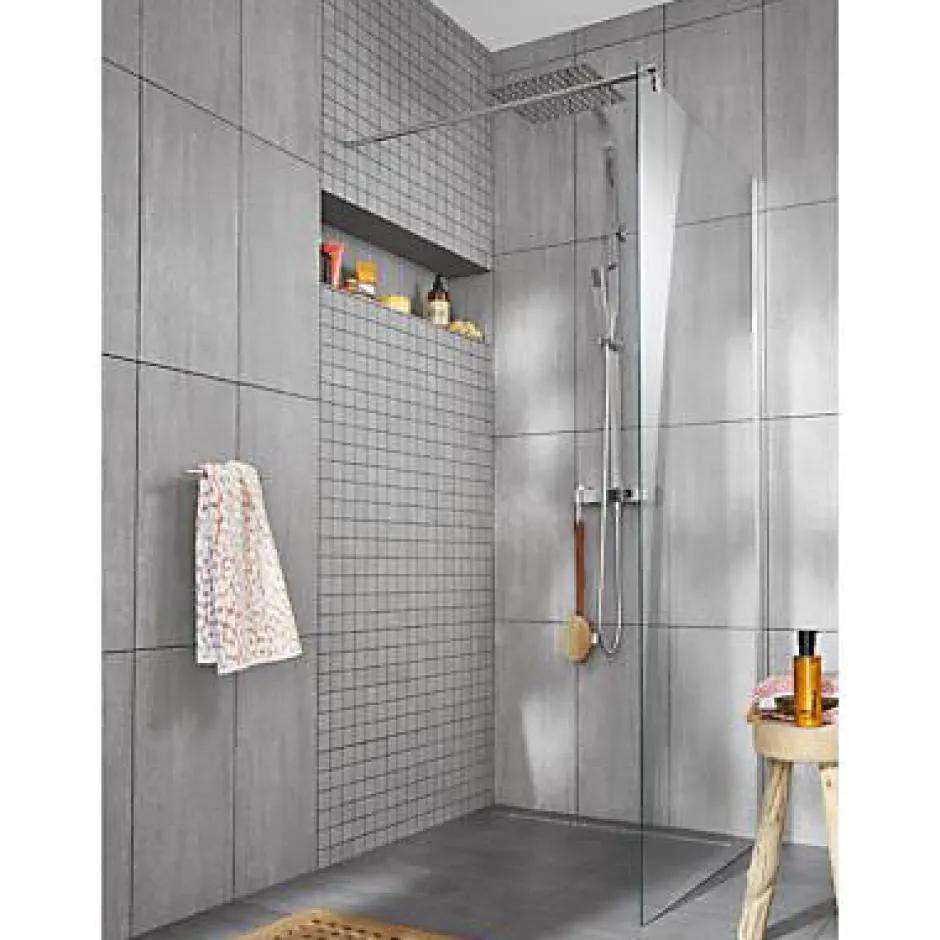 Carrelage sol et mur intérieur gris effet pierre L.60 x l.30 cm x ép.9,5 mm, Oikos-GoodHome Hot