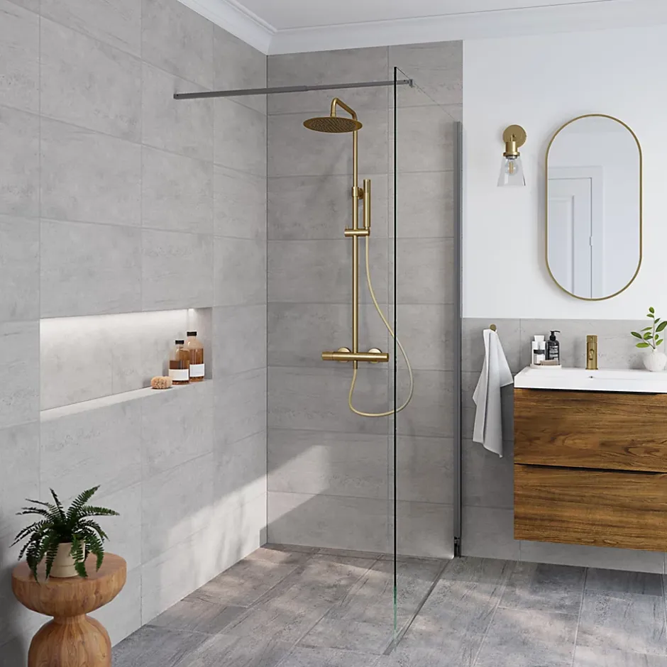 Carrelage sol et mur intérieur gris effet pierre L.60 x l.30 cm x ép.9,5 mm, Oikos-GoodHome Hot