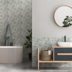 Carrelage sol et mur intérieur grès cérame émaillé décor feuilles d'olivier L.60 x l.30 cm x ép.7.4 mm, Olivio-Gresmalt Sale