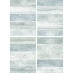 Carrelage sol et mur intérieur effet bois gris L.60 x l.15 cm x ép.8 mm, Julyo- Sale