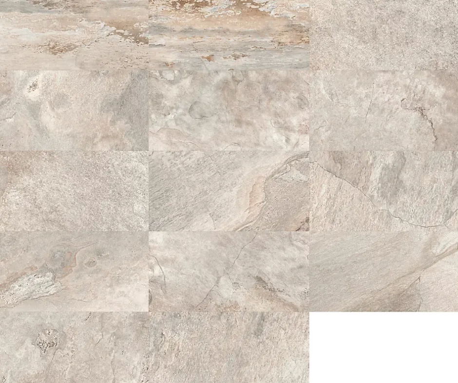 Carrelage sol et mur intérieur effet pierre beige mat L.60 x l.30 cm x ép.9 mm, Denali- Outlet