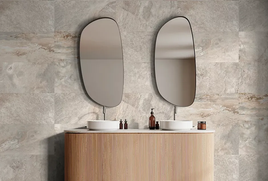 Carrelage sol et mur intérieur effet pierre beige mat L.60 x l.30 cm x ép.9 mm, Denali- Outlet