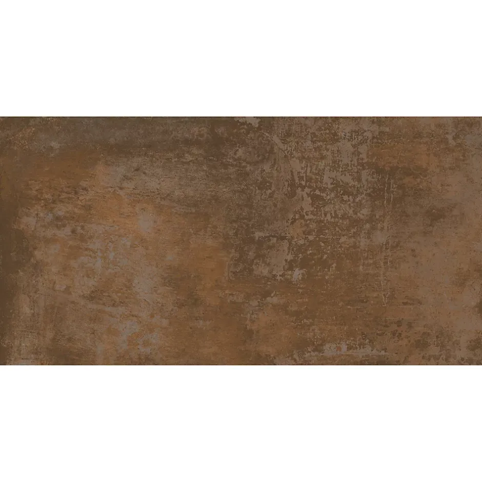 Carrelage sol et mur intérieur en grès cérame émaillé effet béton marron cuivré satin L.61 x l.31 cm x ép.8 mm, Malt