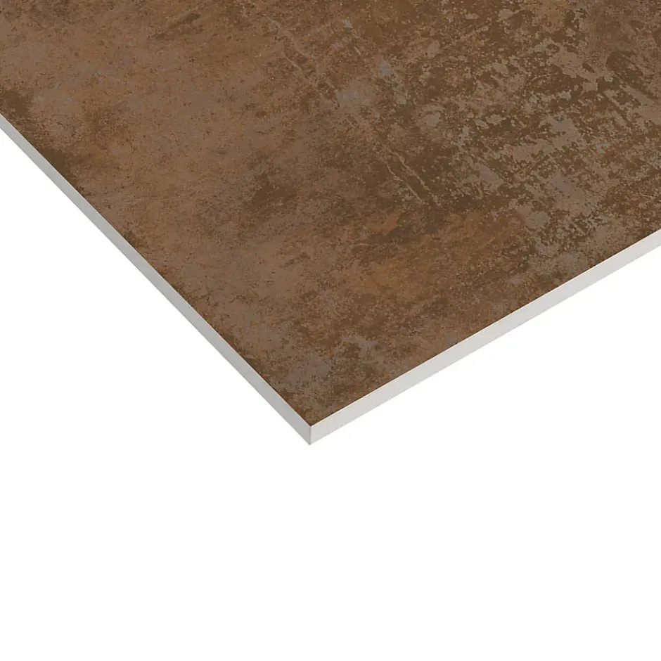 Carrelage sol et mur intérieur en grès cérame émaillé effet béton marron cuivré satin L.61 x l.31 cm x ép.8 mm, Malt