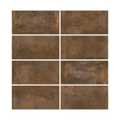 Carrelage sol et mur intérieur en grès cérame émaillé effet béton marron cuivré satin L.61 x l.31 cm x ép.8 mm, Malt