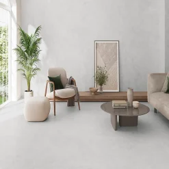 Ecoceramic Carrelage sol et mur intérieur en grès cérame émaillé effet pierre gris mat L.60 x l.60 cm x ép.8,5 mm, Basilea