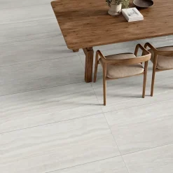 Carrelage sol et mur intérieur gris effet pierre L.59,5 x l.120 cm x ép.10 mm, Kyat-GoodHome