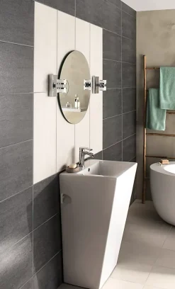 GoodHome Carrelage sol et mur intérieur ivoire effet pierre L.60 x l.30 cm x ép.9,5 mm, Oikos