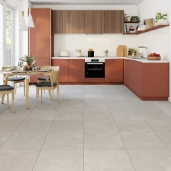 Carrelage sol et mur intérieur effet pierre gris clair L.45 x l.45 cm x ép.8,5 mm, Rodas- Outlet