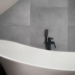 Carrelage sol et mur intérieur gris mat effet béton L.61,6 x l.61,6 cm x ép.8,5 mm, Konkrete-GoodHome Outlet