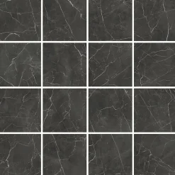 Carrelage sol et mur intérieur effet marbre noir mat L.61 x l.61 cm x ép.9 mm, Stone Marble- New